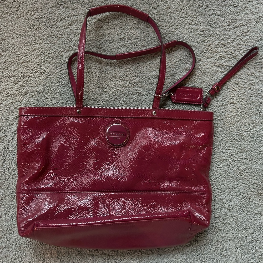 Coach Patent Leather Pink Tote